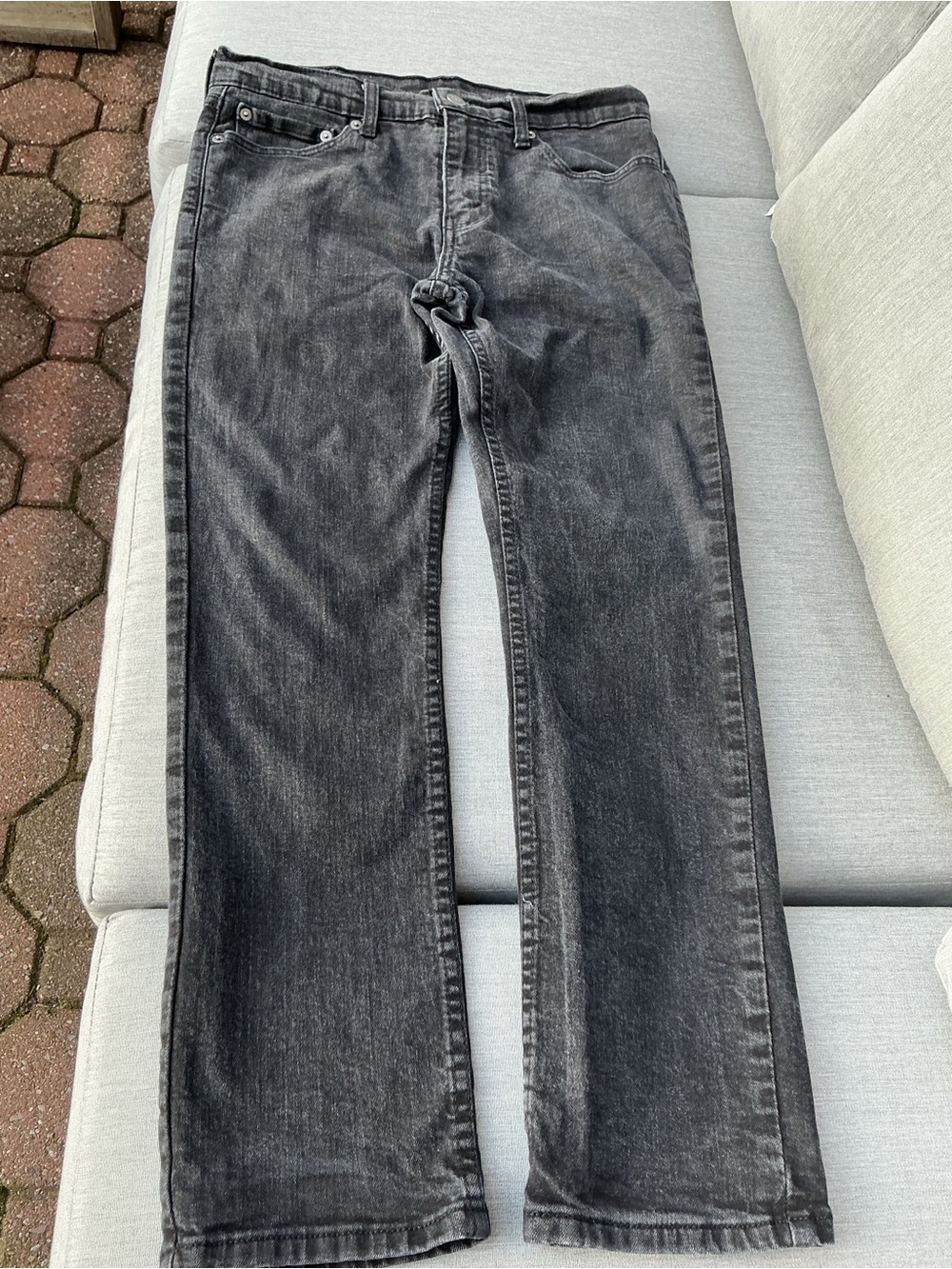 Levi's Men's Washed Black Straight Jeans